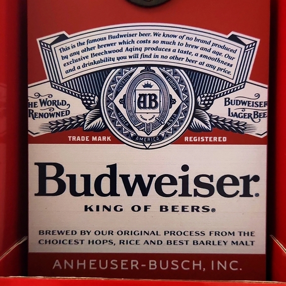 NEW Budweiser Beer Wooden Wall Mount Bottle Opener Catcher - Picture 2 of 8